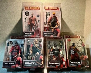 NECA Team Fortress 2 Figure Set Spy Engineer Soldier Heavy Pyro Demoman - Picture 1 of 12