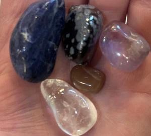 Intuition, stone combo, set, amethyst, moonstone, quartz, Sodalite snowflake obs - Picture 1 of 3