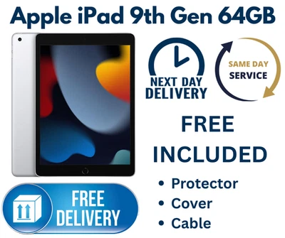 Apple iPad 9th Gen 10.2" (2021) 64GB WiFi + 4G Silver Colour Very Good Conditio - Image 1 of 4