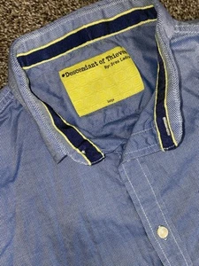 Descendant of Thieves Shirt Mens Large Blue Checkered Button Up Limited Release - Picture 1 of 7