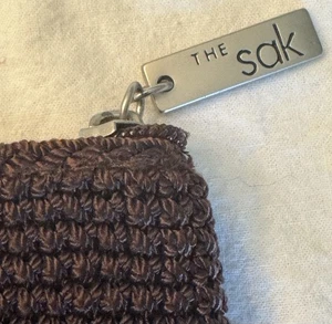 The SAK Brown Woven Large Essential Pouch, Clutch, 9”x6” Zip Close NWOT - Picture 1 of 12