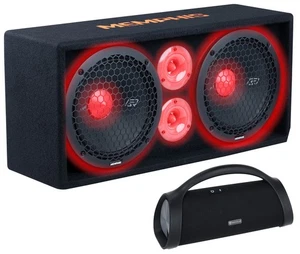 Memphis SRXPE10D4F Dual 10" Chuchero Auto Gehäuse Box mit LEDs + Bluetooth Lautsprecher - Bild 1 von 12
