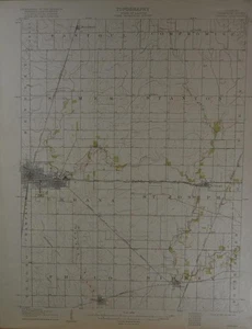 Antique Original USGS Topographic Map Champaign Urbana Illinois 1918 16x20 - Picture 1 of 9