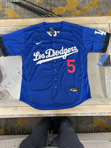 Freddie Freeman Jersey NEW Mens Large Blue City Connect Los Angeles Dodgers Cover