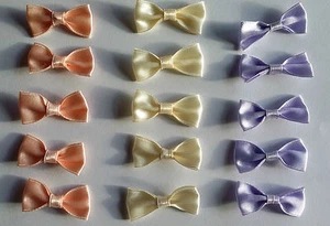 10 lazos de satén de cinta de raso rosa crema o lila lazos - Imagen 1 de 2