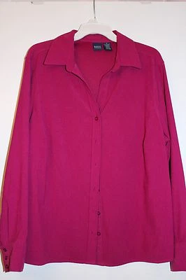 Collared Basic Editions Women's Long Sleeved Rose Pink Shirt Jacket 1X Plus  - Image 1 of 4