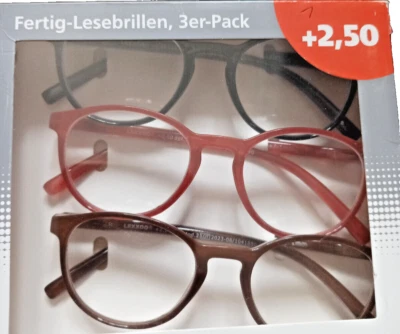 LEXXOO 3x Lesebrille Lesehilfe Sehhilfe 2,5 Damen Herren neu OVP