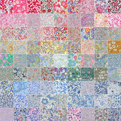 Kit de couette Liberty tissu Tana pelouse (patchwork arc-en-ciel) - Photo 1/2