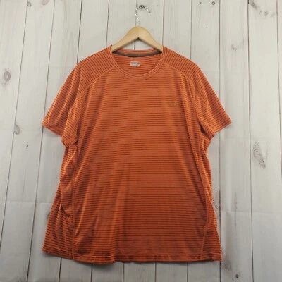 Merrell T Shirt Mens XL Orange Black Striped Short Sleeve Crewneck Hiking - Image 1 of 4