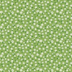 YARD ~ Tiny Flowers on Green Aunt Grace Garden, Cotton Fabric By Marcus Fabrics - Picture 1 of 3