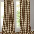 Buffalo Checkered Polyester Curtain Window Treatment/Décor Brown and Cream
