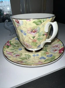 Staffordshire Royal Victorian St George, Dorset Rose tazza piattino NOTE - Foto 1 di 14