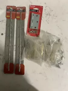 Everbilt Hinge Hardware lot 9 piece - (2) Continuous 1.5 x 12 - (7) Utility - Picture 1 of 5