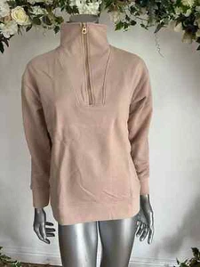 JOULES Carrie Jumper Sweatshirt Zip Neck Size 10 14 & 16 Mushroom Beige NEW PD26 - Picture 1 of 7