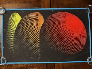 ORIGINAL VINTAGE POSTER SPHERES PSYCHEDELIC CIRCLES SHAPES GEOMETRIC 1960S - Picture 1 of 7