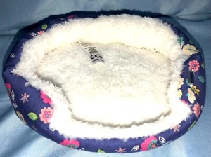 American Girl Dog Care Essentials 7" Dog Bed ONLY Blue Flowers Soft Fuzzy - Picture 1 of 4