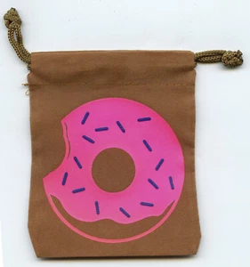 Bitten Donut Sprinkles Pink + Brown Velvet Pouch Lot of (10) Bags Baggies - L194 - Picture 1 of 1