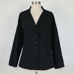 Babette SF Jacket Womens S Small Black Snap Front Lightweight Lagenlook Artsy - Picture 1 of 10