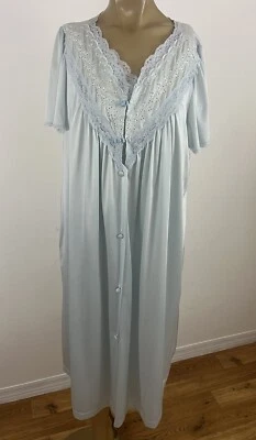 Vintage Vanity Fair Women's L Peignoir Set Short Nightgown & Robe Set Blue Nylon - Image 1 of 4