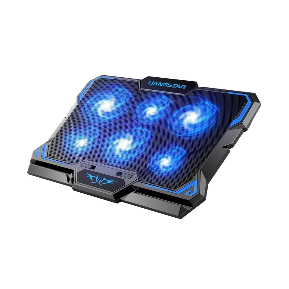 Gaming Laptop Cooler Notebook Cooling Pad With 6 Quiet Blue LED Fans Portable