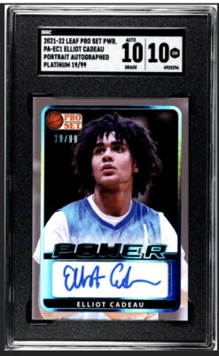 SGC 10|10 - ELLIOT CADEAU #d /99 Auto 2021 Pro Set Power Portrait Autograph - Image 1 of 2