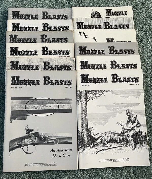 Vintage FULL YEAR Muzzle Blasts Magazine 1977 muskets militia black powder - Image 1 of 1