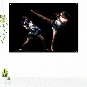 Foot Attack and Defense Boxing Art Poster Banner Flag Gym Wall Decor Painting - Picture 1 of 5