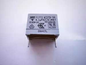 Condensador de película 5 piezas F1772 Vishay Radial MKT 100nF 0,1uF X2 275 VCA 10 % - Imagen 1 de 5