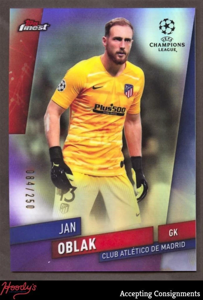 2019-20 Finest UEFA Champions League Purple Refractors Jan Oblak 084/250 Madrid - Image 1 of 2
