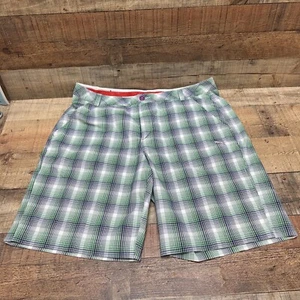 Puma Cell Usp Dry Mens Green/Blue Plaid Golf Shorts Size 38 NICE! - Picture 1 of 6