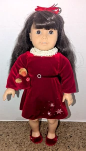 American Girl Samantha Doll in velvet dress with dog vintage 90's Pleasant Co. - Picture 1 of 10