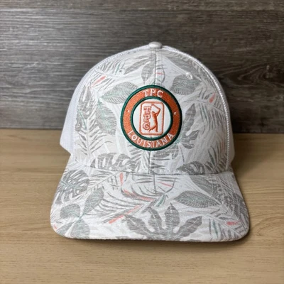 TPC Louisiana Sombrero Gorra Snap Back Blanco Gris Tropical Camionero Parche Hombres Adelante Foto 1 de 4