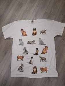 Camicia vintage razze di gatti stampa completa taglia unica oversize - Foto 1 di 11