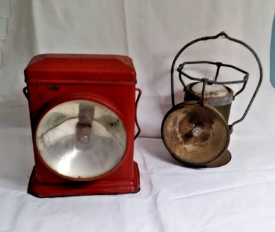 Lot of 2 Vintage Lanterns with Handles, Nonworking, but Cool Decor   (A22) - Image 1 of 4
