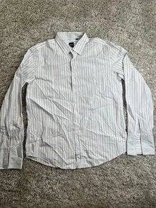 Camisa de Vestir Hugo Boss Algodón Ajuste Afilado Azul Claro/Blanco Envejecido XXL Calce Ajustado - Imagen 1 de 10