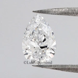 IGI Certified 1 CT Pear Brilliant Cut Diamond E/F Color VS Clarity Lab Diamond - Picture 1 of 11