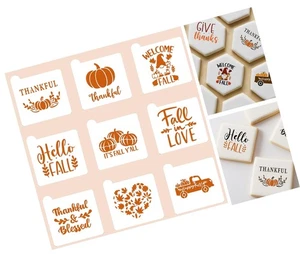 Herbst Plätzchen Schablonen Set, 9 Stück, Herbst Designs Schablonen mit Kürbissen und... - Bild 1 von 7