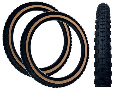 PAAR Baldys 20x2.125 BMX Mountainbike SCHWARZ/BRAUN WAND Knobby Lauffläche REIFEN - Bild 1 von 4