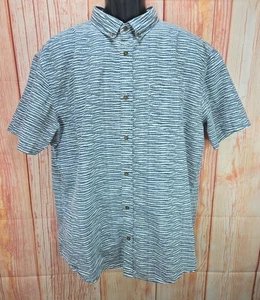 Prana Slim Fit Organic Cotton Shirt Blue/White X-Large - Picture 1 of 9