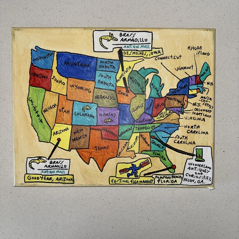 Obra de arte original del artista 11x14 “Antiguo centro comercial en Estados Unidos” firmada Brandon Drucker Foto 1 de 1