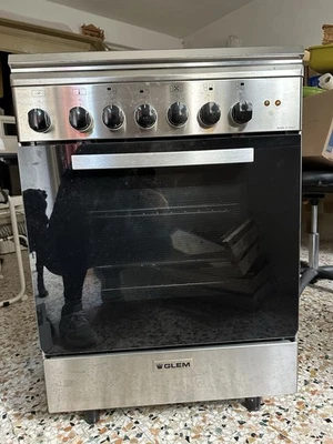 Glem Gas 60cm Piano Cottura a Gas 4 Zone Con Forno - Inox - Immagine 1 di 4