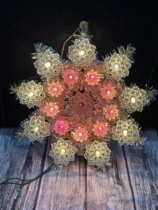 Albero di Natale Vintage Regina di Natale 19 Luce Luce Scintillante Stella Top Topper - Foto 1 di 4