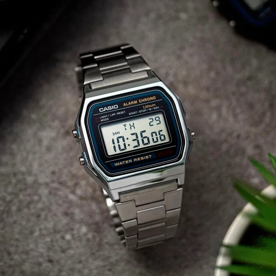 Casio Classic Unisex Digital Steel Bracelet Watch A158WA-1YES Silver