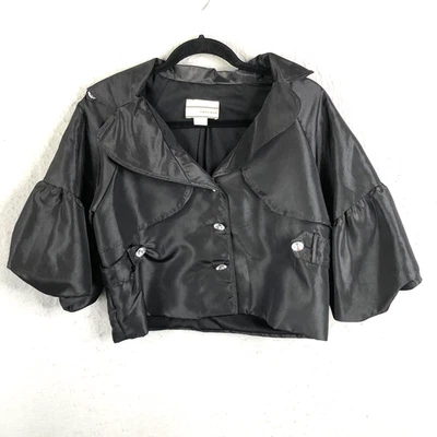 Carrie Allen Jacket Womens Medium Black Bolero Short Dressy Sparkle Buttons Y2K - Image 1 of 4