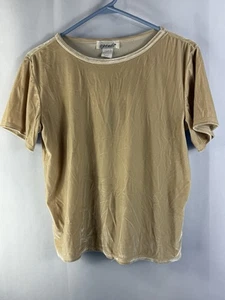 Agenda Camicia Donna Velluto Oro Manica Corta Tg Large - Foto 1 di 4