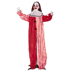 Payaso animatrónicos de Halloween activado con sonido Outsunny con ojos rojos iluminados - Imagen 1 de 10