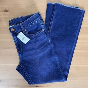 J.Crew Girls Size 14 Jeans Blue Denim Crewcuts Raw Hem Bootcut NEW - Picture 1 of 8