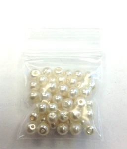 New 50 Pieces New Glass Pearls 3mm in Diameter - Picture 1 of 2