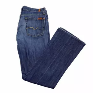 7 For All Mankind Bootcut Jeans Sz 28 Blue Womens USA $225 - Picture 1 of 8