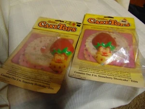 Vintage Wilton Strawberry Shortcake Cake Topper PAIR From 1983 - Picture 1 of 2
